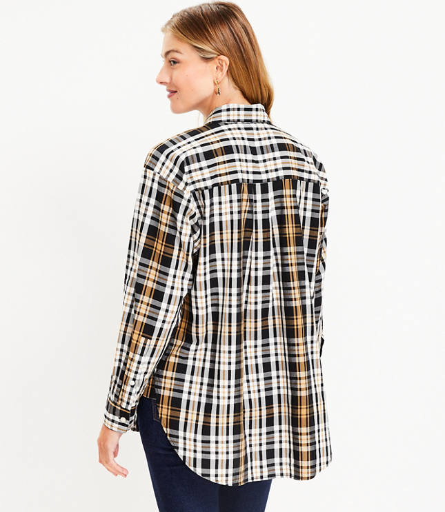 Petite Plaid Oversized Everyday Shirt