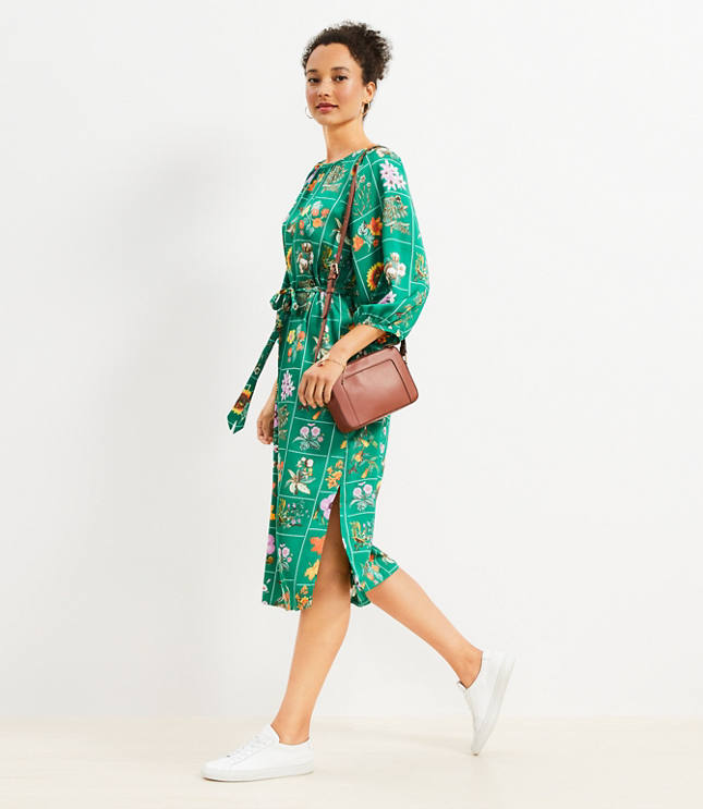 PUFF SLEEVE MIDI SHIRT DRESS A CERAMIC GARDEN main image 1