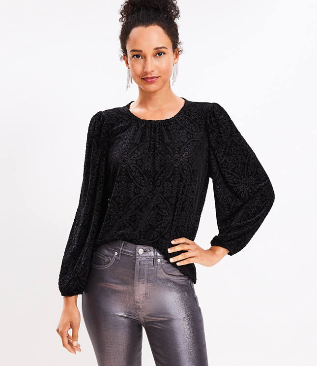 Mosaic Cozy Velour Top