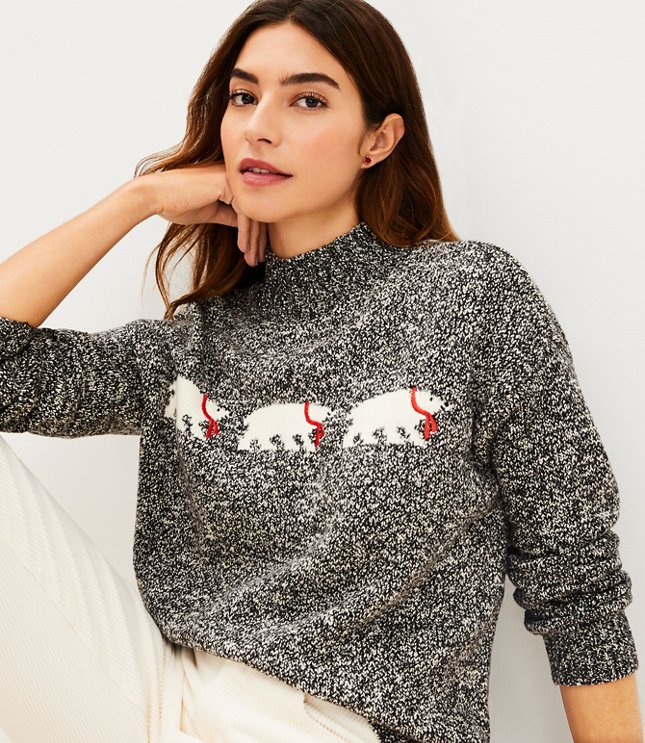 Polar Bear Mock Neck Sweater