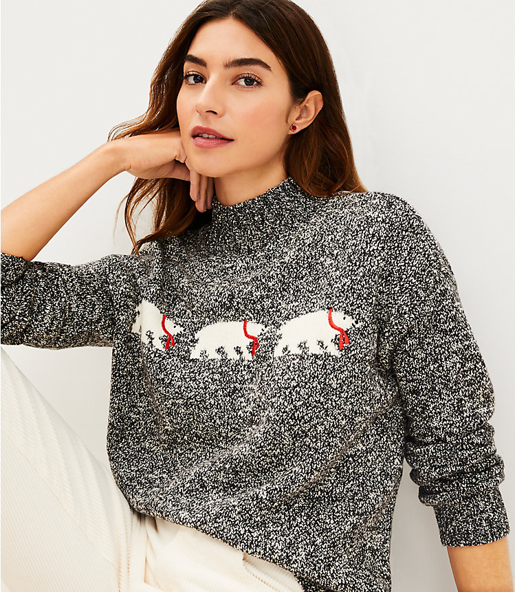 Polar Bear Mock Neck Sweater image number 0