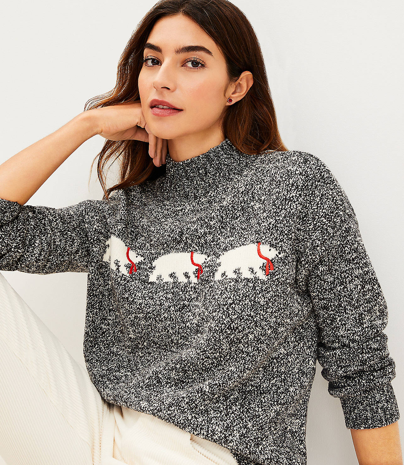 Polar Bear Mock Neck Sweater