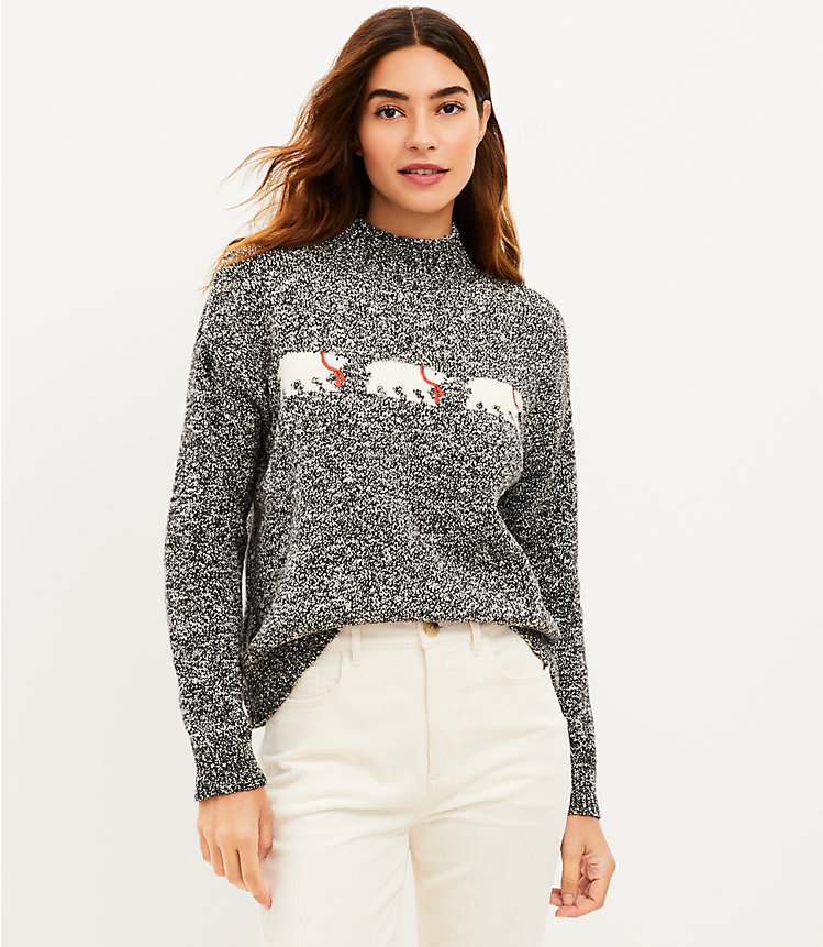Polar Bear Mock Neck Sweater image number 1