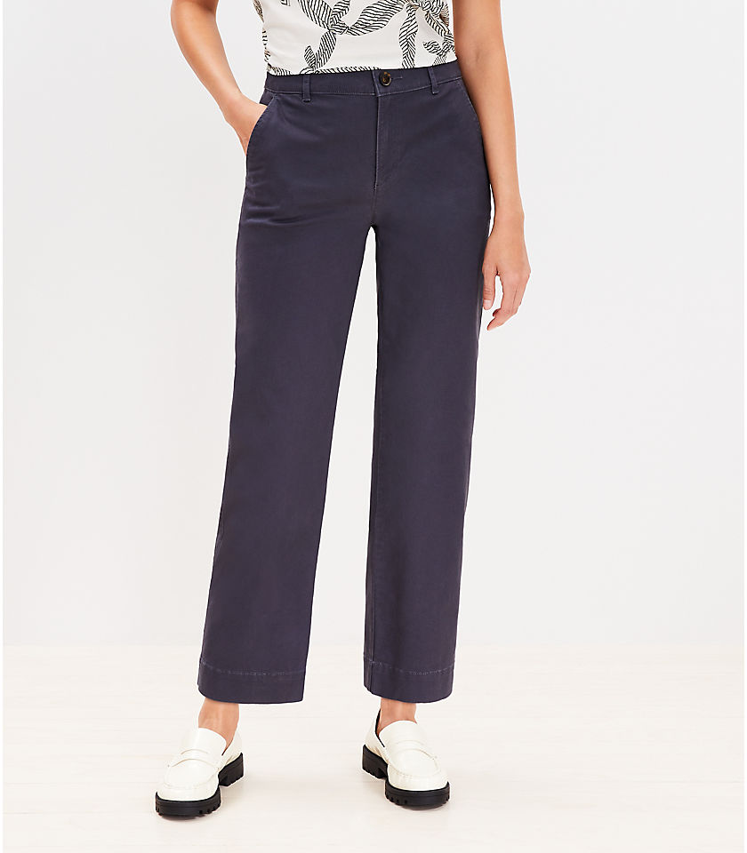 Straight Ankle Pants in Twill