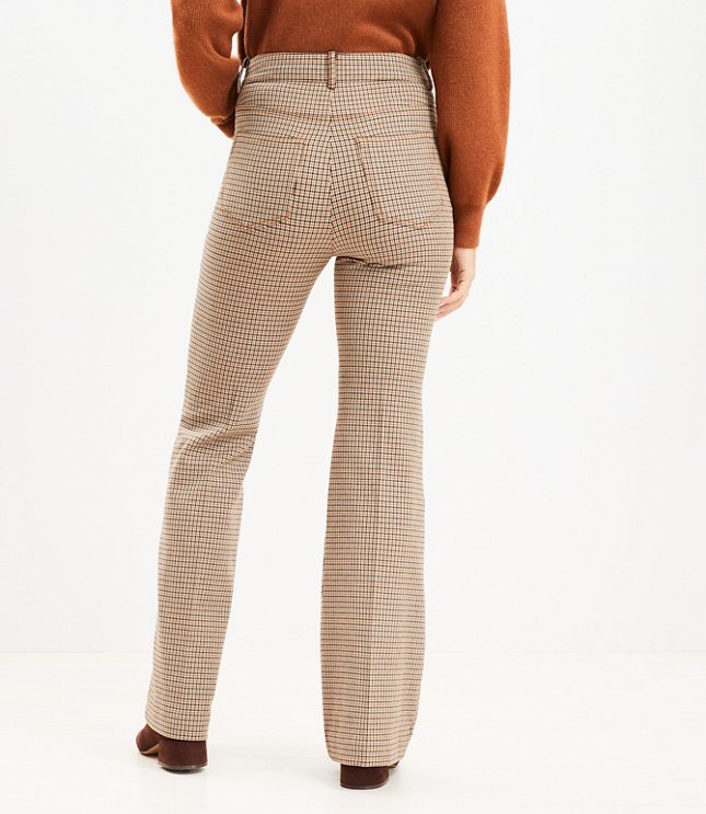 Tall Five Pocket Flare Pants in Plaid Bi-Stretch