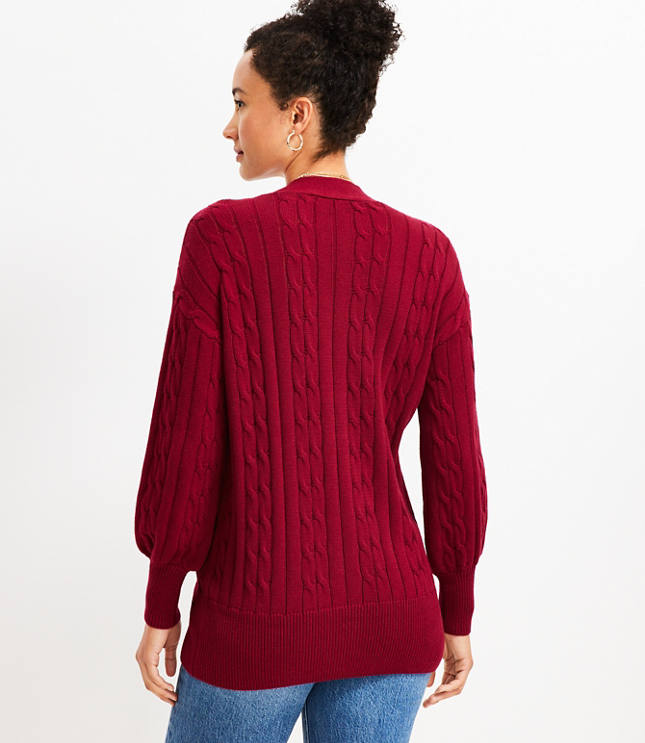 Cable Pocket V-Neck Cardigan