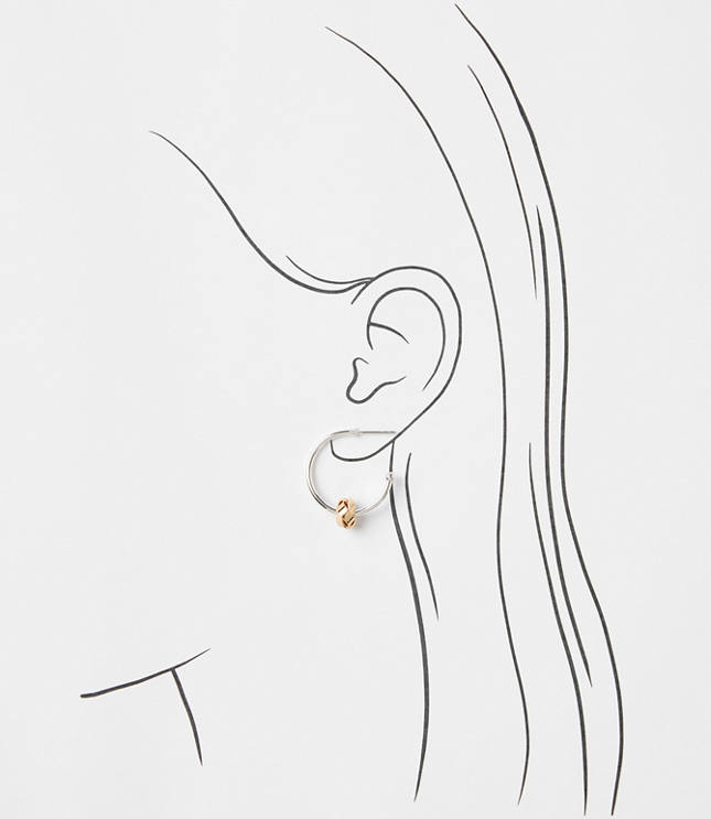 Mixed Metal Knot Hoop Earrings