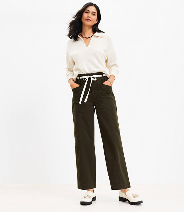 Lou & Grey Signaturesoft Drawstring Wide Leg Crop Pants