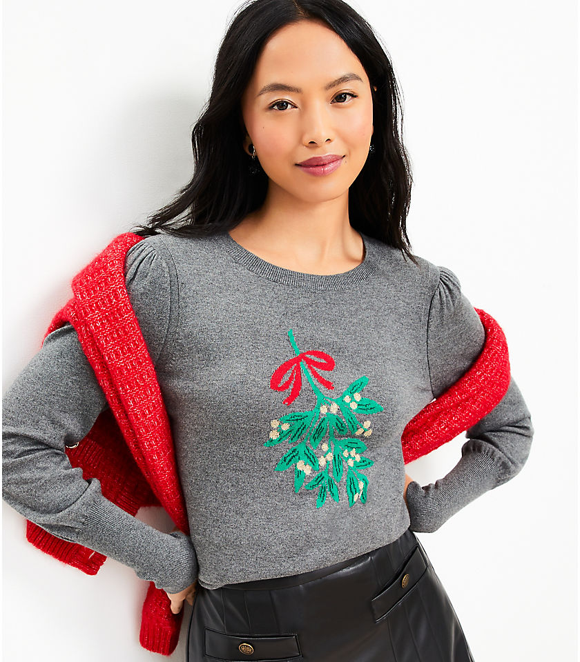Mistletoe Puff Sleeve Sweater