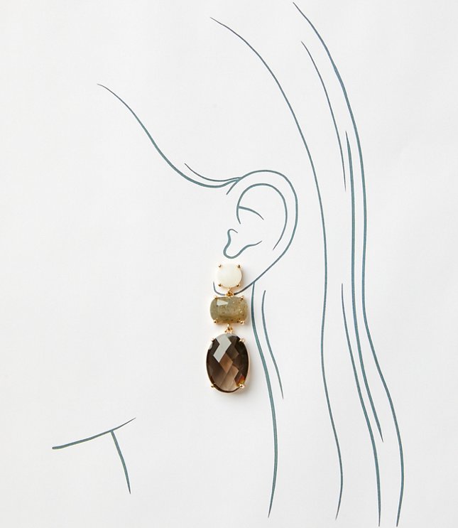 Ombre Raffia Layered Drop Earrings