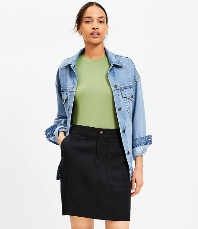 Patch Pocket Mini Shift Skirt