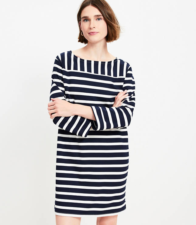 Tall Striped Ponte Mini Dress