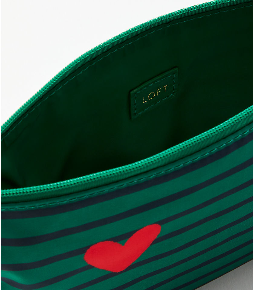 Striped Heart Pouch