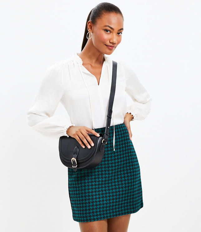 Petite Houndstooth Shift Skirt