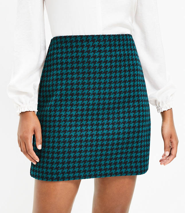 Petite Houndstooth Shift Skirt