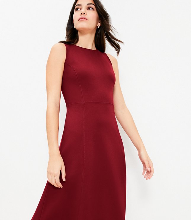 Petite Ponte Seamed Tank Midi Dress