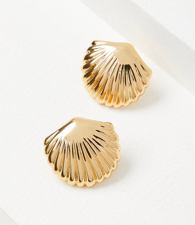 Metal Shell Stud Earrings