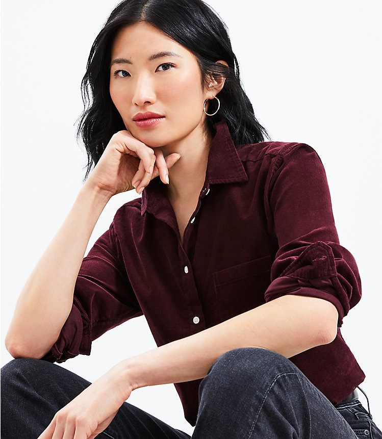 Petite Corduroy Relaxed Everyday Shirt image number 1