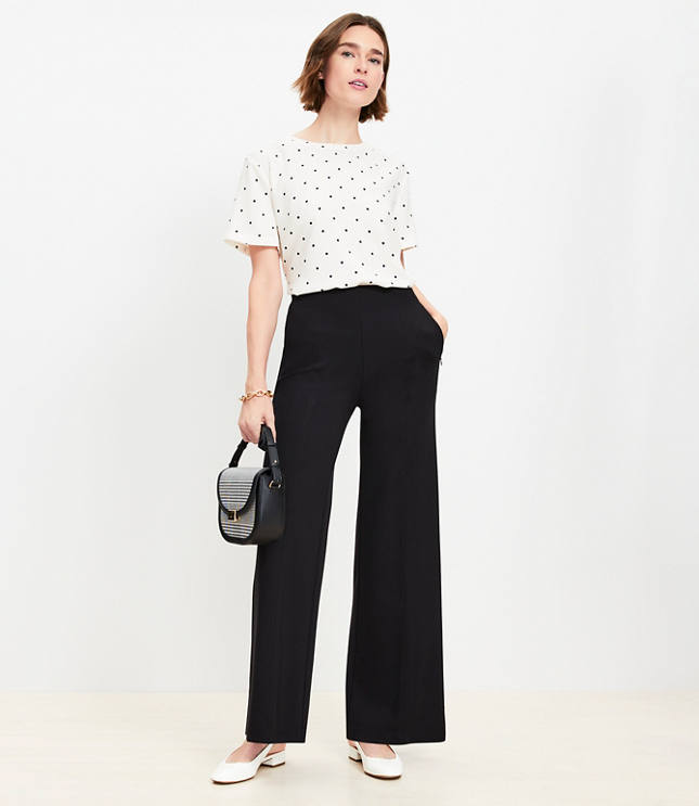 Tall Ponte Wide Leg Pants