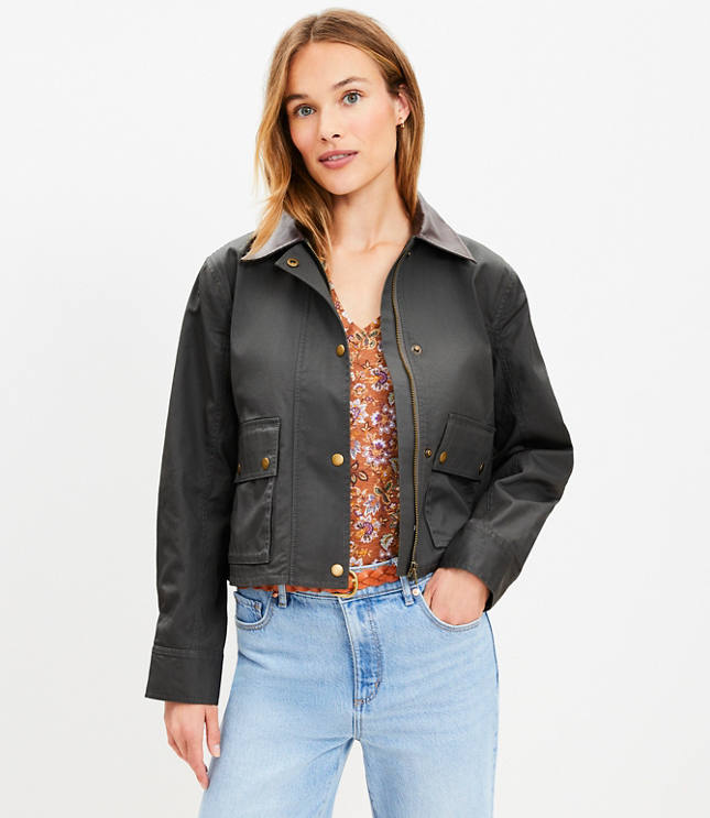 Faux Leather Puffer Jacket