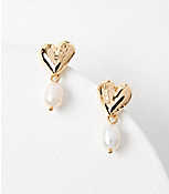 Pearlized Heart Drop Earrings carousel Product Image 1