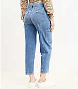 High Rise Barrel Carpenter Jeans in Vintage Mid Indigo Wash carousel Product Image 3