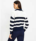 Petite Lou & Grey Striped Varsity Letter Half Zip Sweater carousel Product Image 3