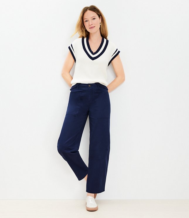 Petite Utility Barrel Pants in Twill