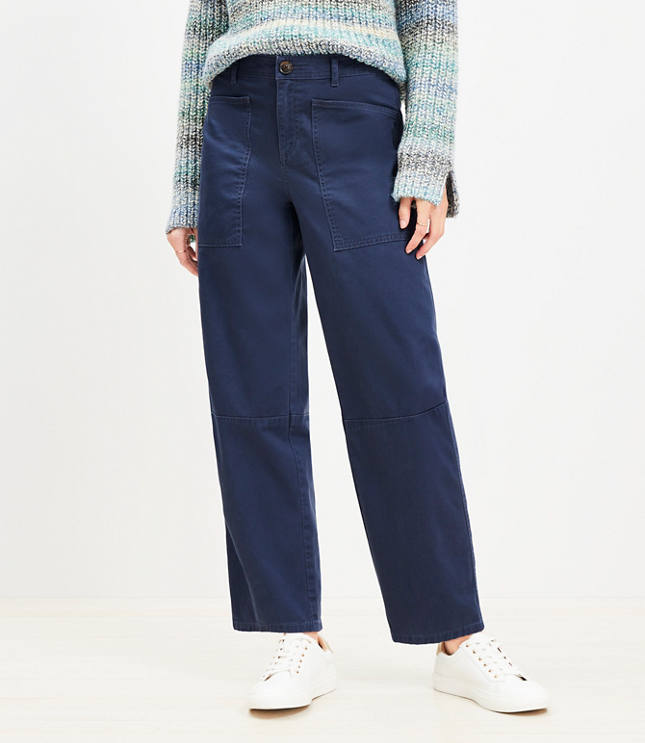 Petite Utility Barrel Pants in Twill image number 1