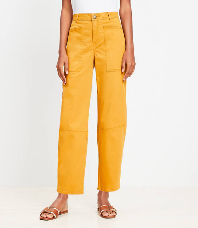 Petite Utility Barrel Pants in Twill