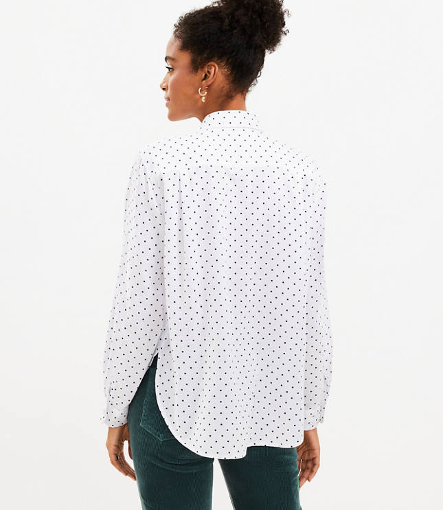 Petite Dotted Relaxed Everyday Shirt