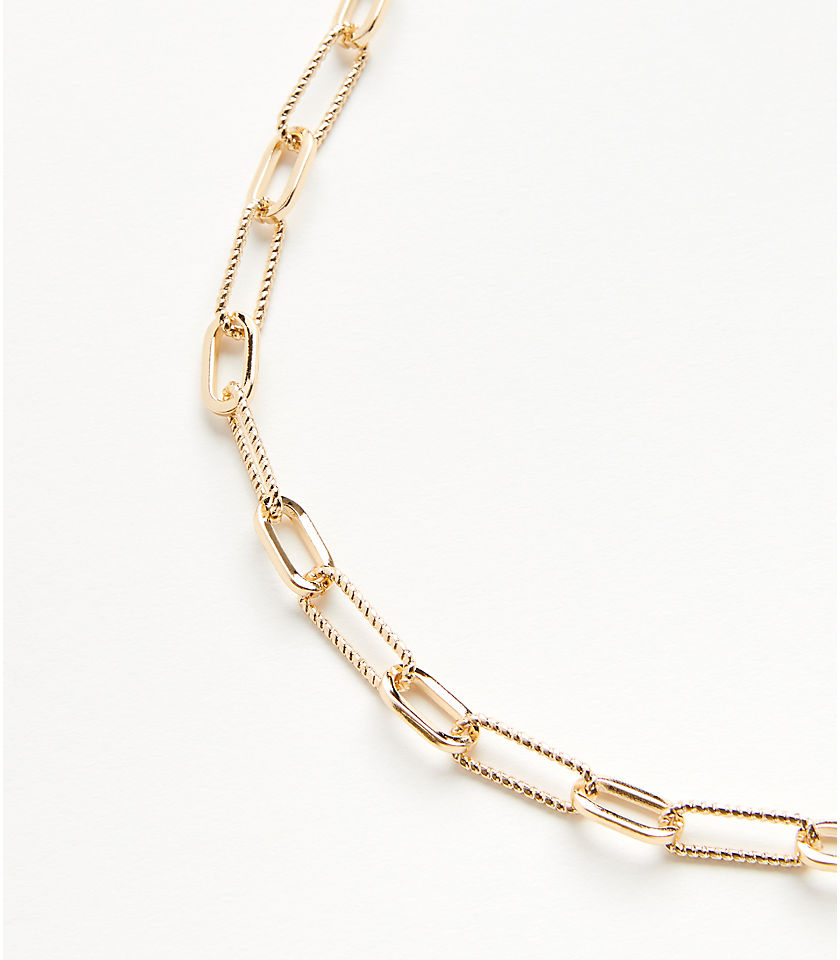 Textured Chain Link Necklace