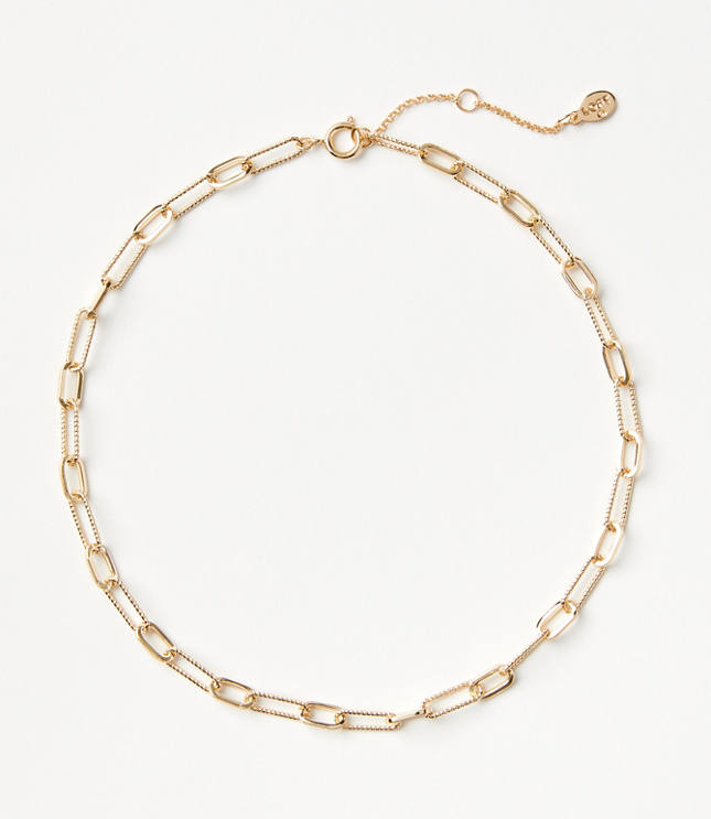 Textured Chain Link Necklace