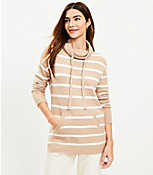 Petite Striped Pocket Cowl Neck Tunic Sweater carousel Product Image 1