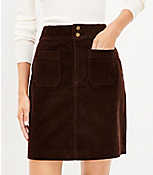 Petite Corduroy Patch Pocket Skirt carousel Product Image 2