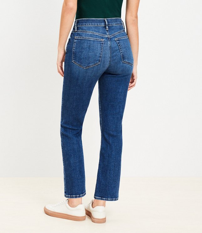 Petite Curvy High Rise Kick Crop Jeans in Authentic Vintage Mid Wash