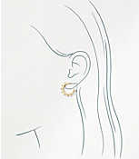 Pearlized Lined Hoop Earrings carousel Product Image 2