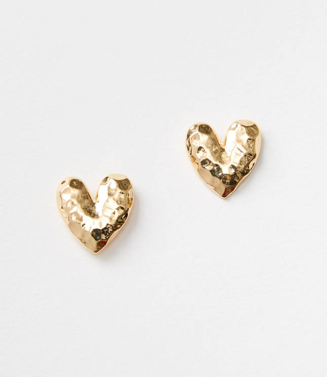 Textured Heart Stud Earrings