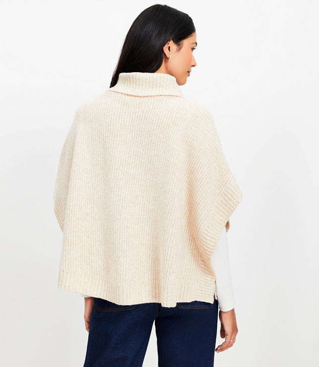 Button Turtleneck Poncho