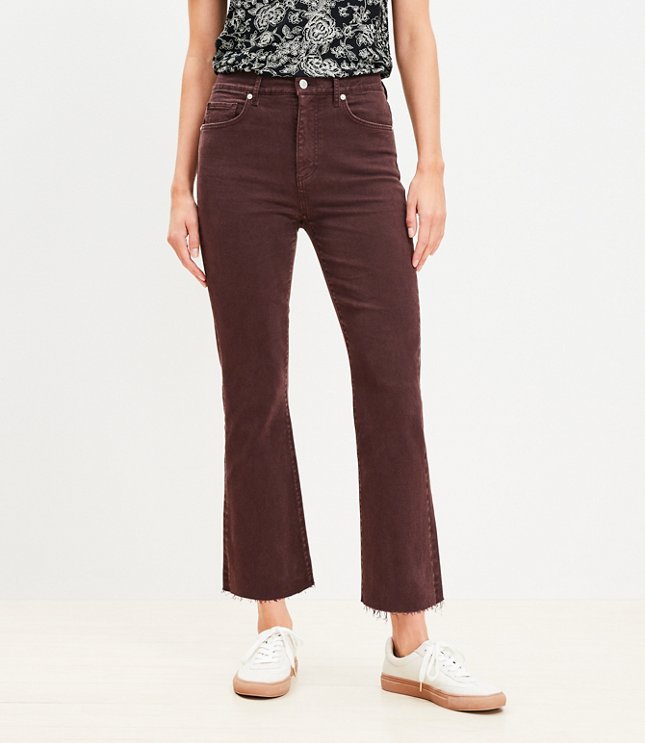 Curvy Fresh Cut High Rise Kick Crop Jeans Plum Raisin