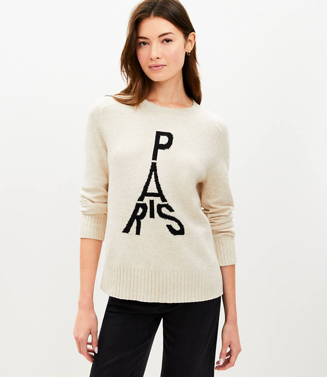 Petite Paisley V-Neck Sweater