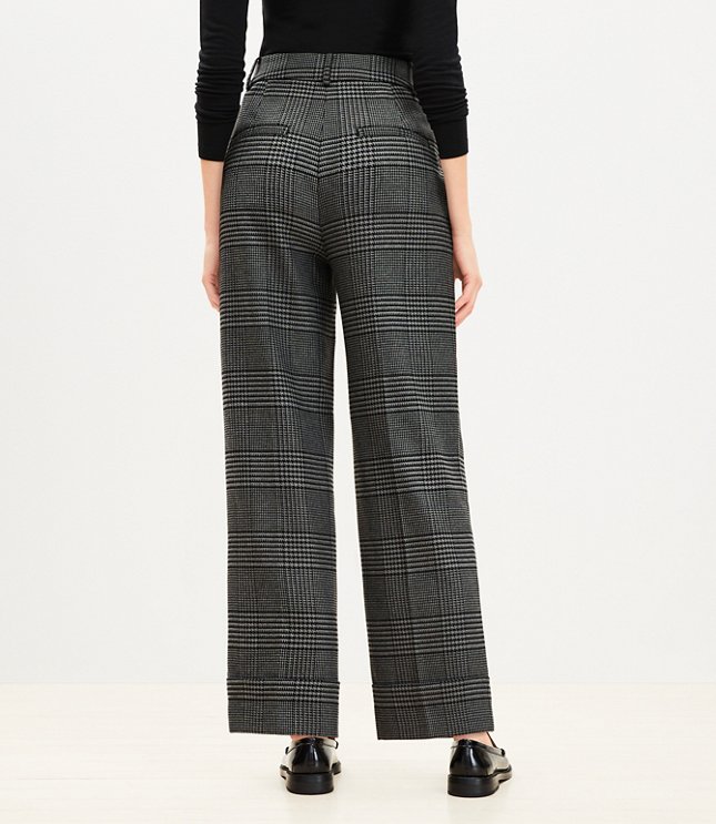 Curvy Straight Cropped Cuff Pant Houndstooth