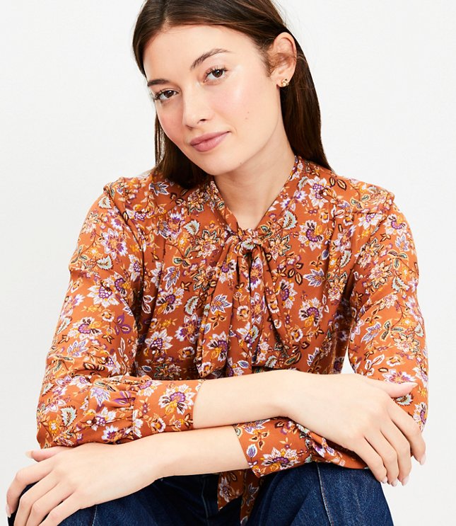 Petite Botanical Henley Blouse