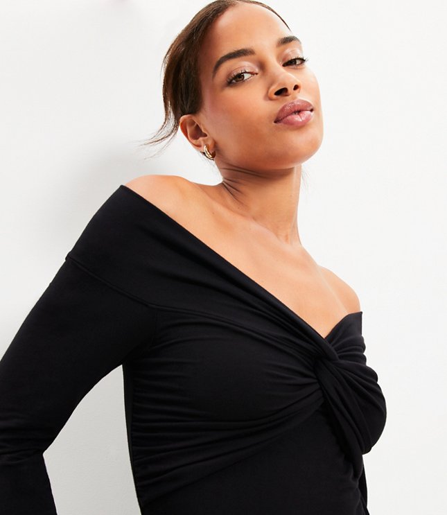 Petite Knot Off The Shoulder Top