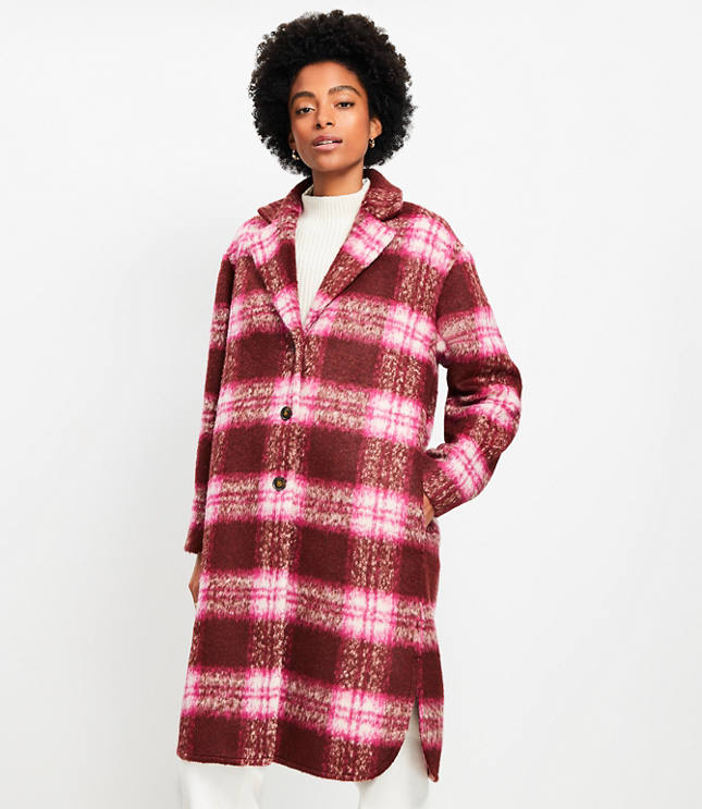 Plaid Boucle Modern Coat