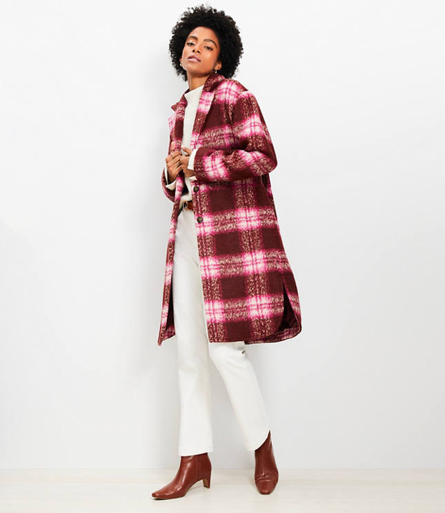 Plaid Boucle Modern Coat