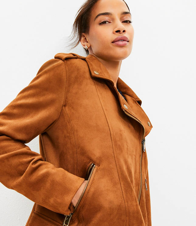 Petite Faux Suede Shirt Jacket