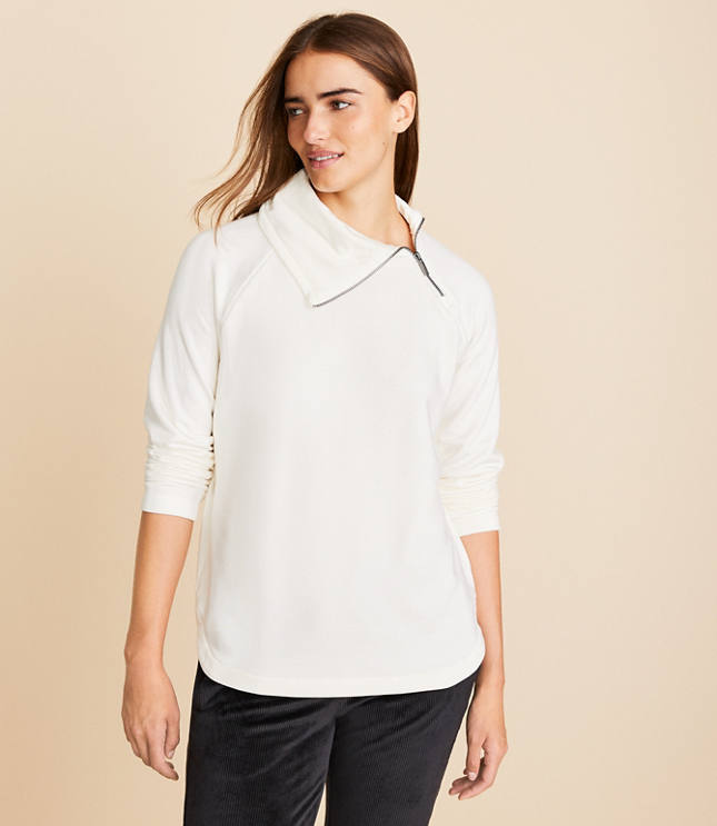 Lou & Grey Signaturesoft Zip Neck Sweatshirt