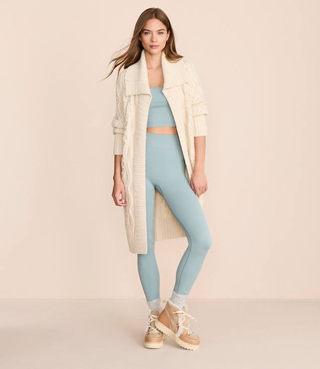 Lou & Grey Cable Maxi Open Cardigan