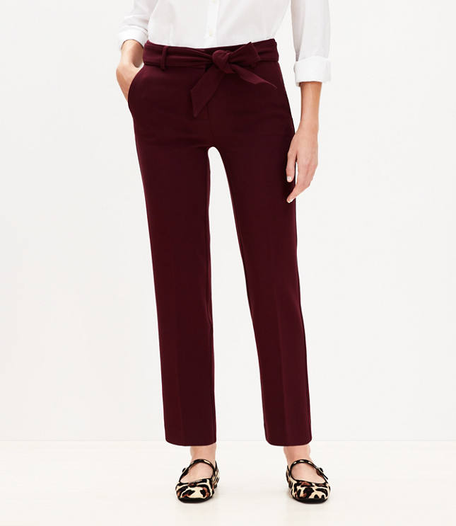 Tie Waist Riviera Slim Pants in Doubleface